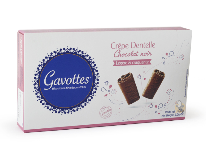 Carton de vrac de Crêpes Dentelle au Chocolat Noir 1kg - Gavottes