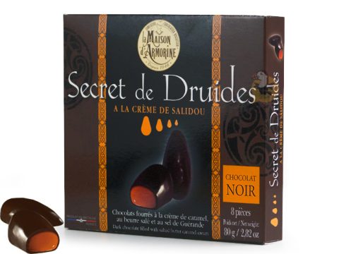 Chocolats noirs fourrés au caramel beurre salé Secrets des Druides