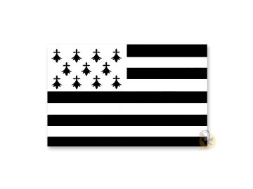 Autocollant drapeau breton Gwenn ha du