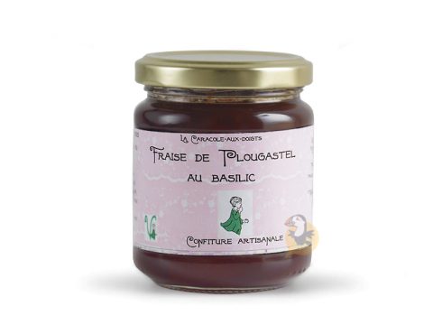 Confiture fraise de Plougastel et basilic Caracole