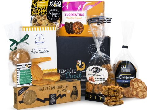 Coffret gourmand - chocolat noir, gourmandises et biscuits