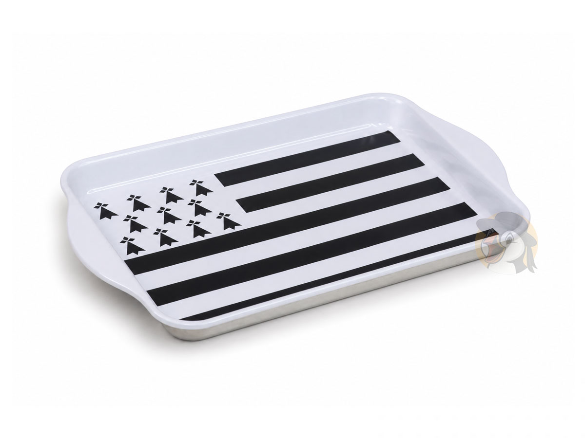 Petit plateau en métal drapeau breton - 21 x 14 cm