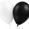 20 ballons de baudruche noirs et blancs