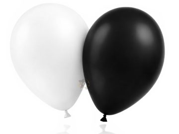 20 ballons de baudruche noirs et blancs