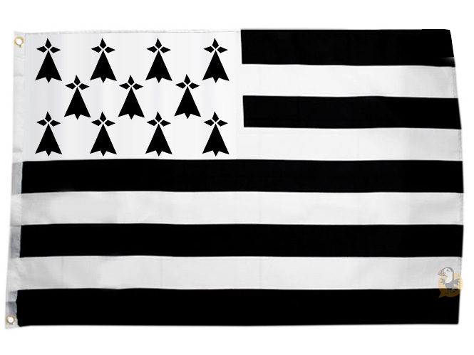 ⇒ Grand Drapeau Breton 200 x150 cm - Pavillon Gwenn ha du