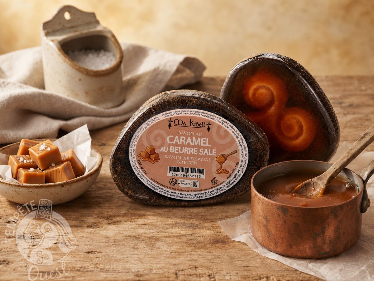 Galet de savon naturel au caramel au beurre salé – Image 2