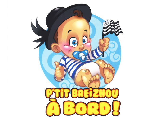 Autocollant Breton Voiture P Tit Breizhou A Bord