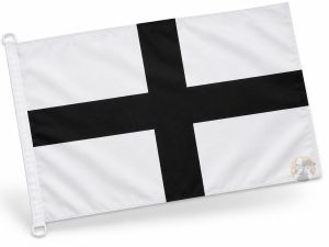 AZ FLAG Drapeau Bretagne Kroaz Du – 90x60 Cm, Croix Bretonne Noire, Polyester 100D Résistant, Fourreau & Cordelette, Pavillon Breton Qualité Pro