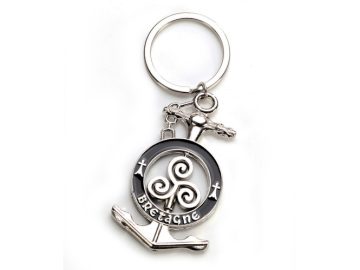 ⇒ Porte-clé jeton de caddie Coeur Breton - Porte Clef Drapeau Breton