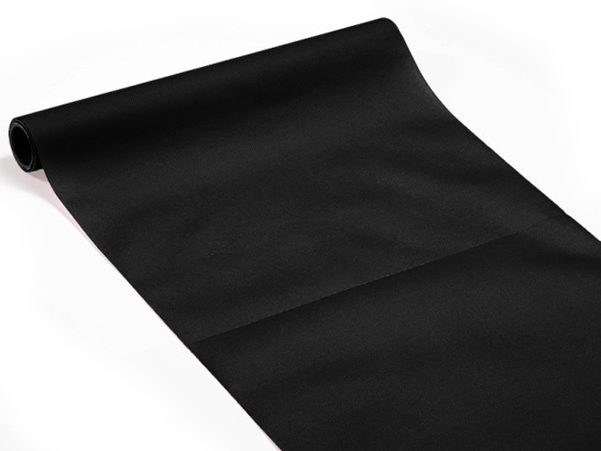 ⇒ Chemin de table noir 4,8 mètres - Voie Sèche Aspect Textile