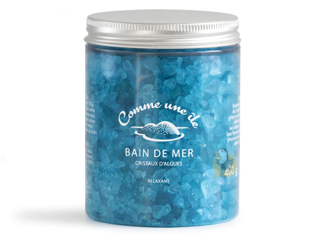 Sel de bain cristaux d'algues bleu