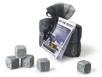 Boîte cadeau tube pierre à whisky granits Bleu