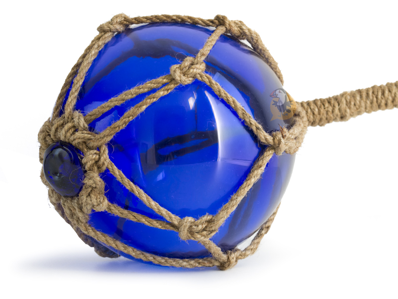 ⇒ Boule de Chalut Déco Bleu - Flotteur de Pêche en Verre 15 cm