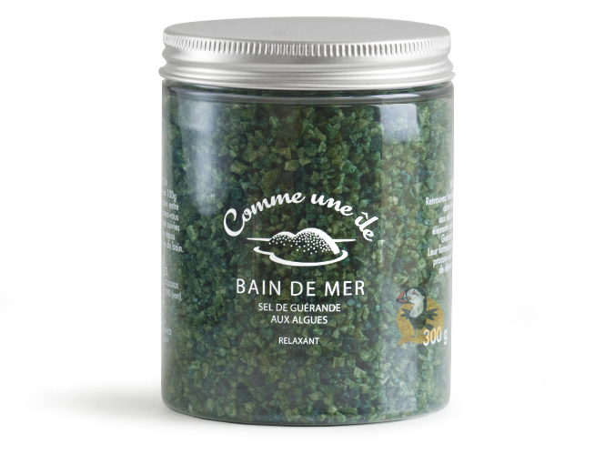 ⇒ Bain de mer - Sel de bain vert aux algues et sel de Guérande