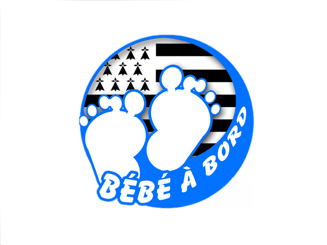⇒ Autocollant Sticker Drapeau breton Bébé à Bord Coloris Bleu