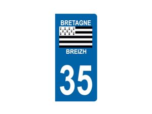 2 autocollants style plaque immatriculation BRETAGNE Loire Atlantique 44 BRETON