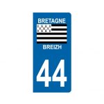 2 autocollants style plaque immatriculation BRETAGNE Loire Atlantique 44 BRETON