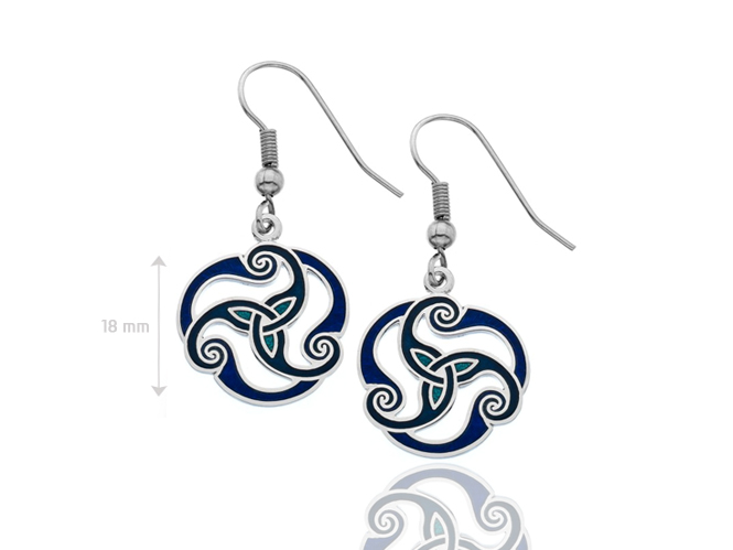 NKlaus Paio Di Orecchini A Perno Gotici Celtici In Argento 925, Modello Alia Spiral 7159