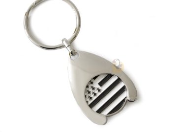 ⇒ Porte-clé jeton de caddie Coeur Breton - Porte Clef Drapeau Breton