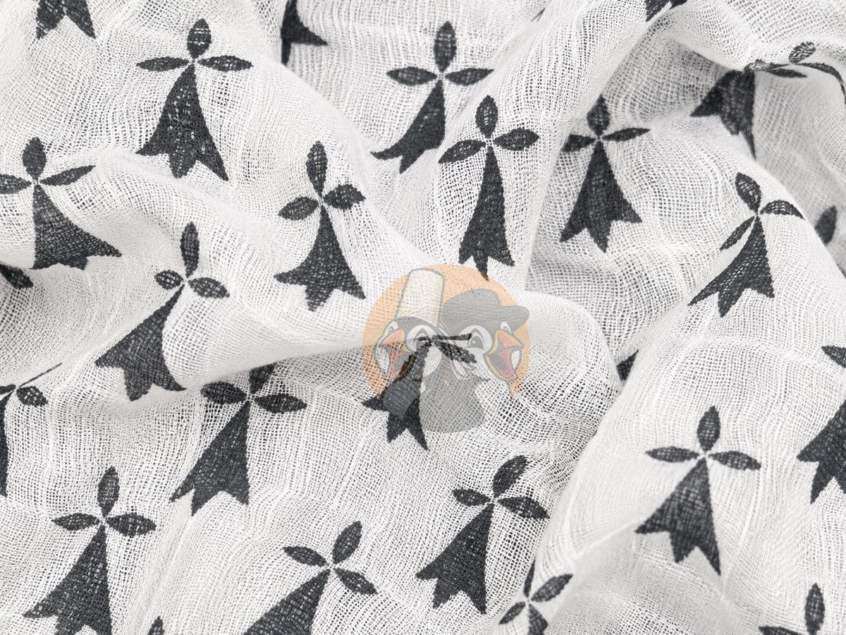 Foulard chèche hermines blanc – Image 4