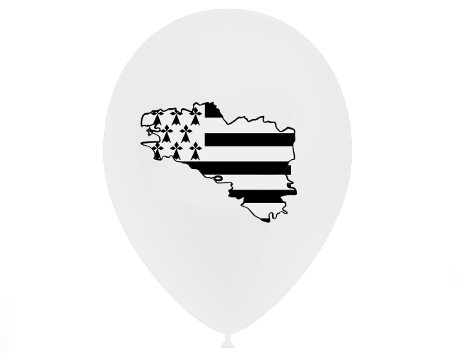 ⇒ Ballon de baudruche Carte de la Bretagne - Drapeau Breton - 10 Ballons