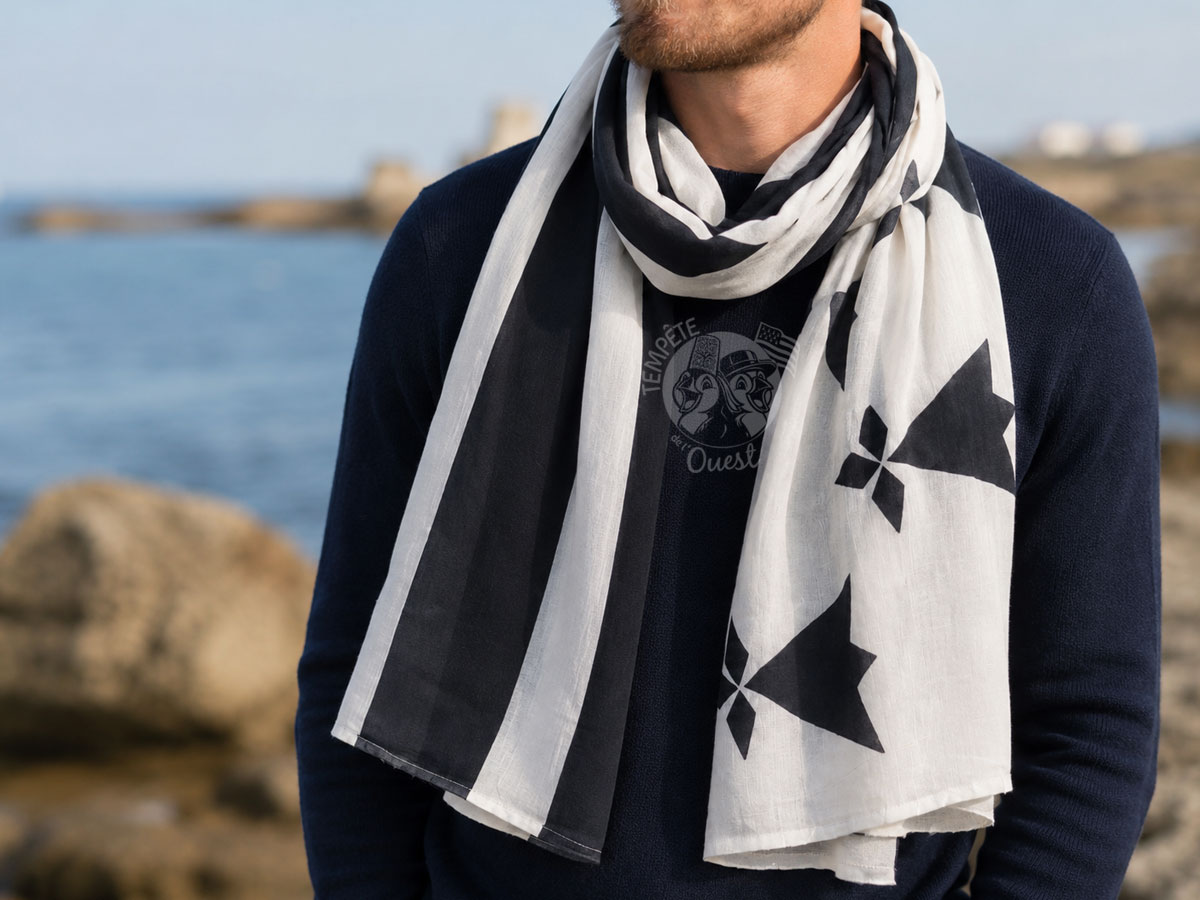 Foulard chèche / Paréo drapeau breton – Image 6