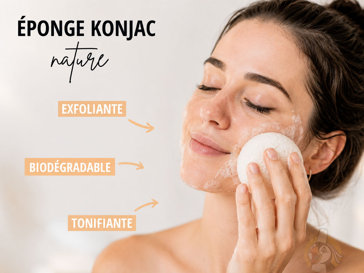Éponge Konjac exfoliante 100% naturelle - Tous types de peaux – Image 2