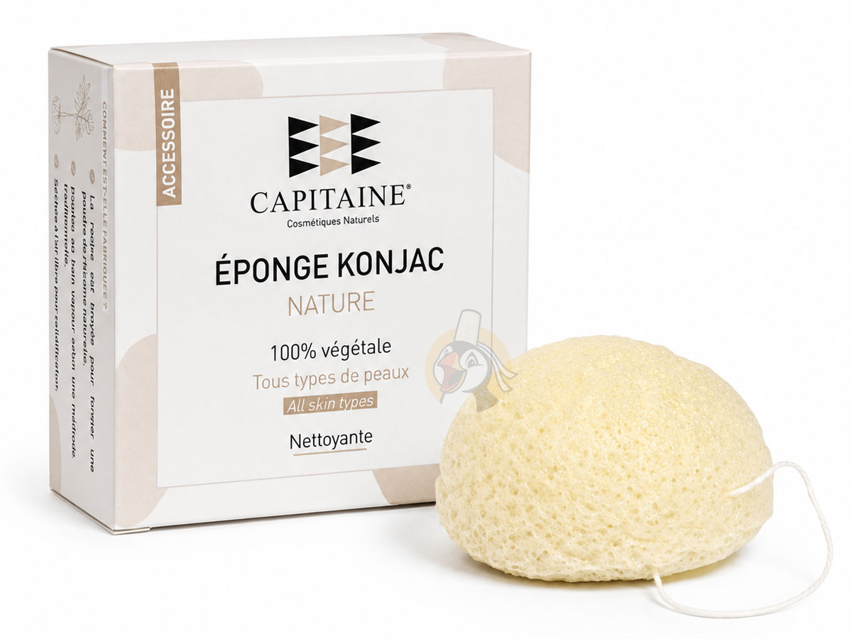 Éponge Konjac exfoliante 100% naturelle - Tous types de peaux