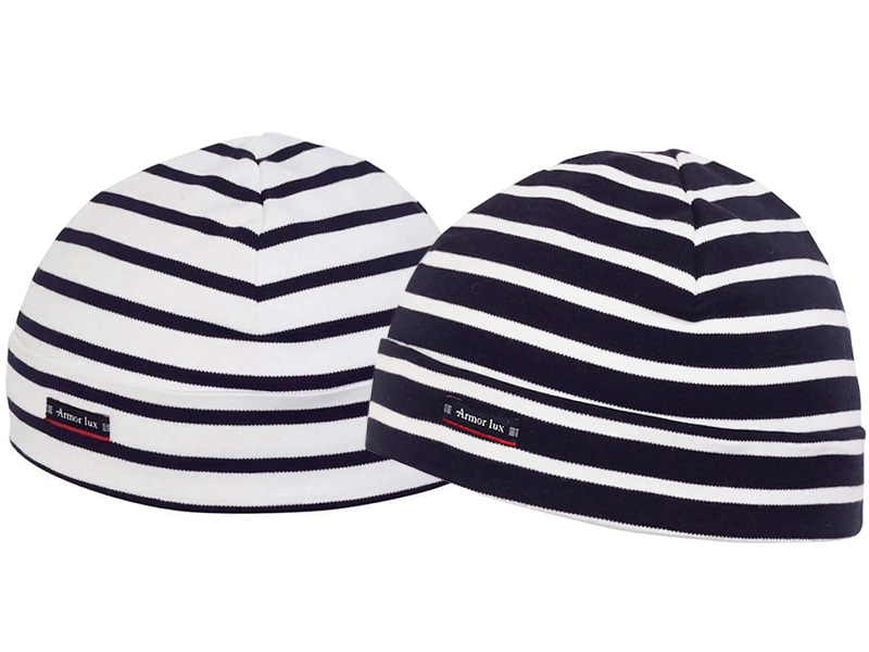 Bonnet marin homme, bonnets unis et rayés en laine et coton