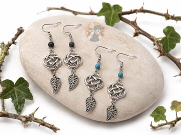 Boucles d'oreilles Noeuds celtiques - Feuilles de Ponthus
