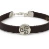 Bracelet en cuir et métal Triskell