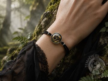 Alternative view of Bracelet Triskell Celte noir - Flammes de Morgane