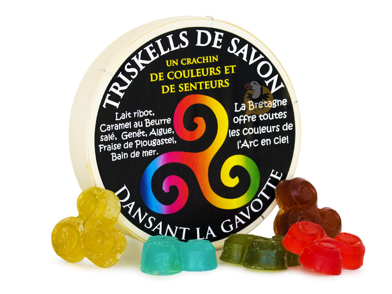 Boîte de 6 triskells de savon colorés