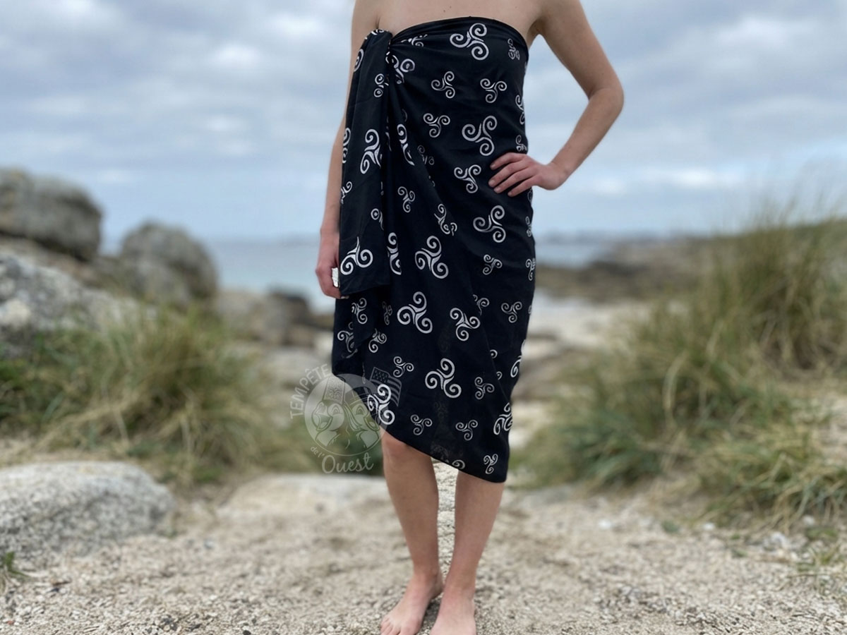 Chèche Paréo breton Triskell en coton bio – Image 3