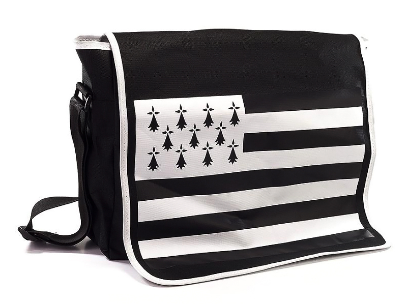 ⇒ Sac bandoulière / sacoche drapeau breton Gwenn ha du Bretagne