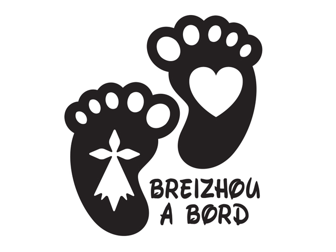 ⇒ Autocollant - Sticker Voiture Petit Breton à Bord - Fabrication Bretonne