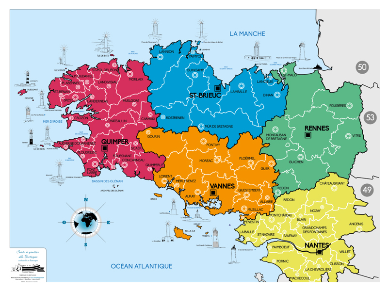 ⇒ Carte de la Bretagne à gratter / 100% Breizh - Fabrication Bretonne