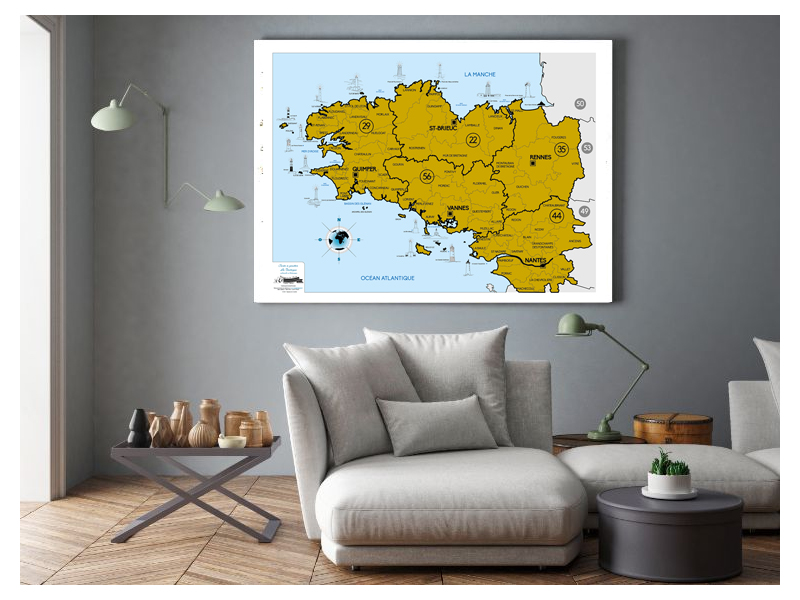 ⇒ Carte de la Bretagne à gratter / 100% Breizh - Fabrication Bretonne