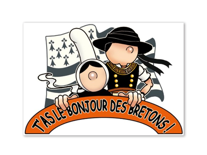 ⇒ Autocollant Sticker Breton A jeune conducteur Carte de la Bretagne