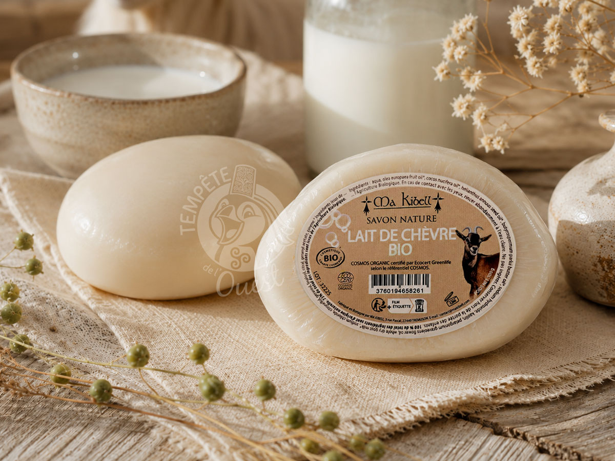 Galet de savon nature au lait de chèvre BIO – Image 2