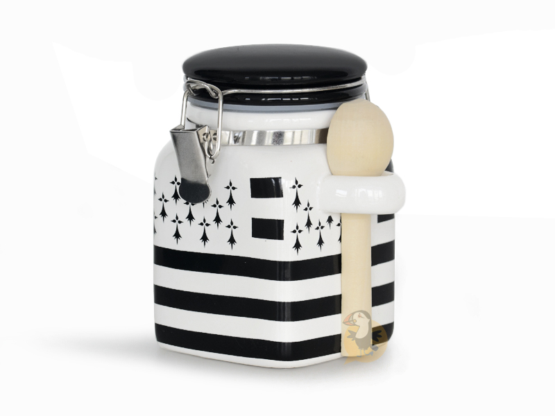Pot à Sel Et Épices En Bois Massif Avec Couvercle Et Cuillère - Style Vintage, Naturel - Pour Cuisine, Restaurant