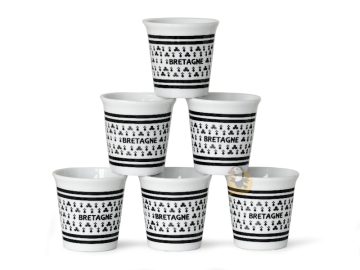 ⇒ Tasse à café jetables Drapeau Breton - 6 Tasses bretonnes en Carton