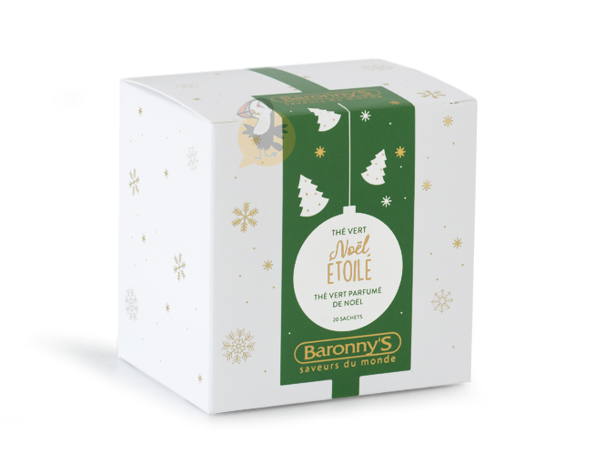 ⇒ Thé vert Noël Étoilé Baronny's - Boite 20 sachets surenveloppés