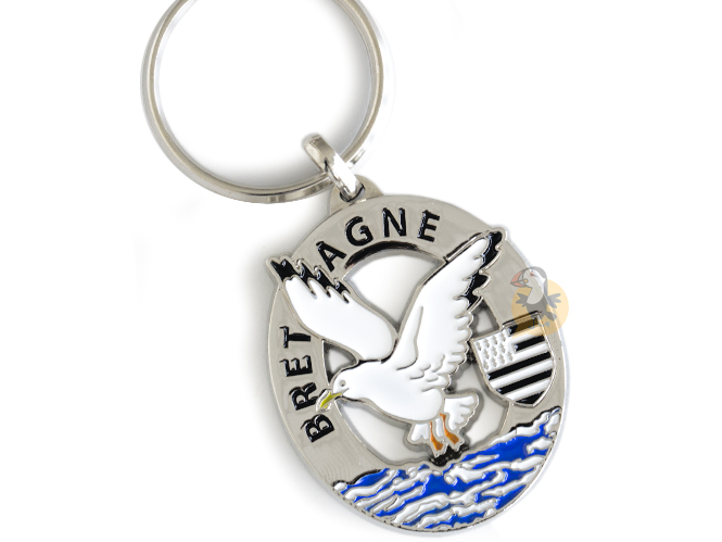 ⇒ Porte-clé jeton de caddie Coeur Breton - Porte Clef Drapeau Breton