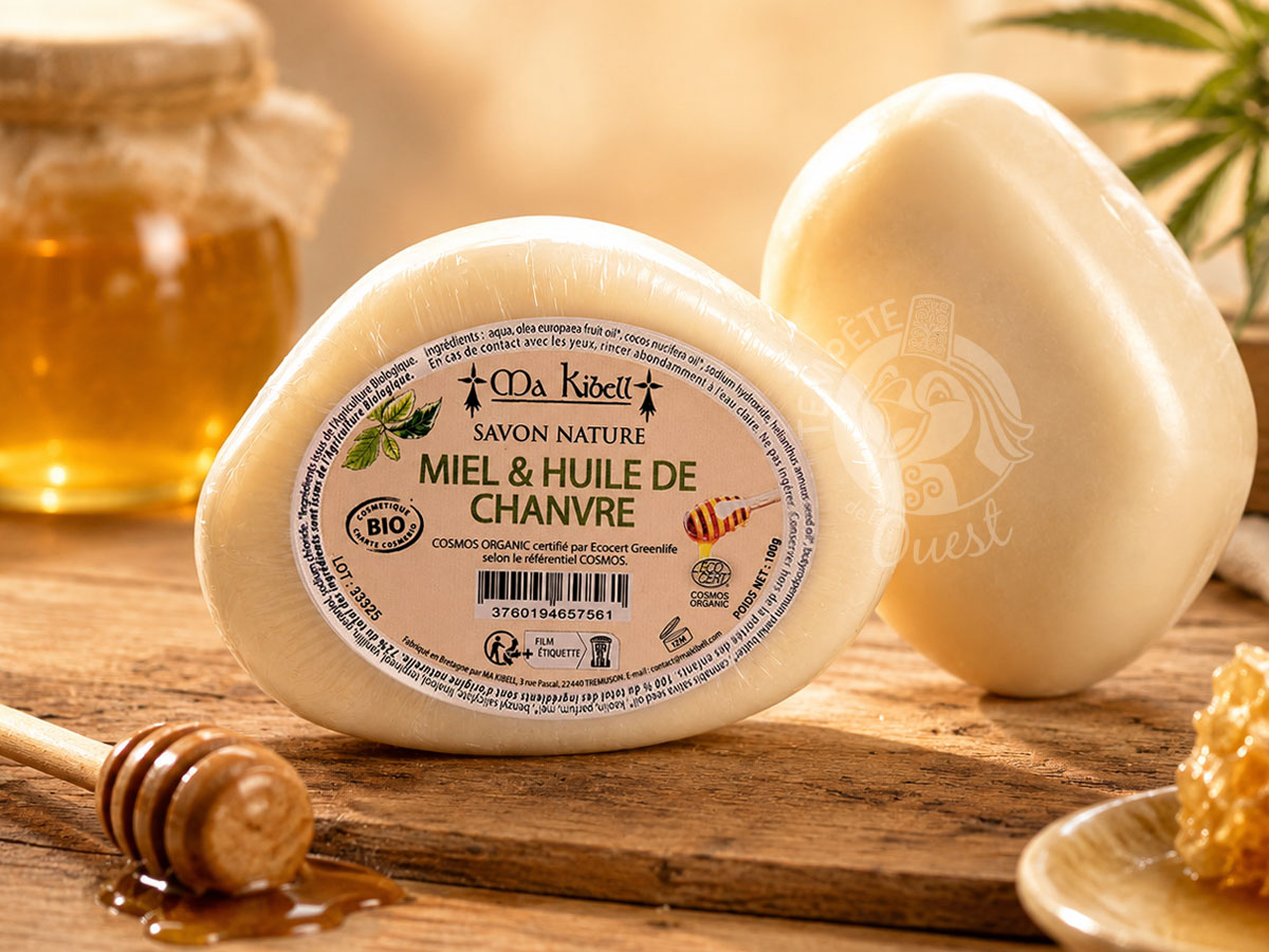 Galet de savon nature au miel et huile de chanvre BIO – Image 2