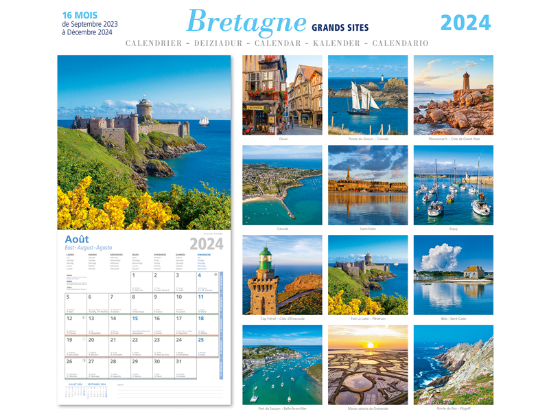 Agenda - Calendrier Paysages de Bretagne 2024 - COLLECTIF