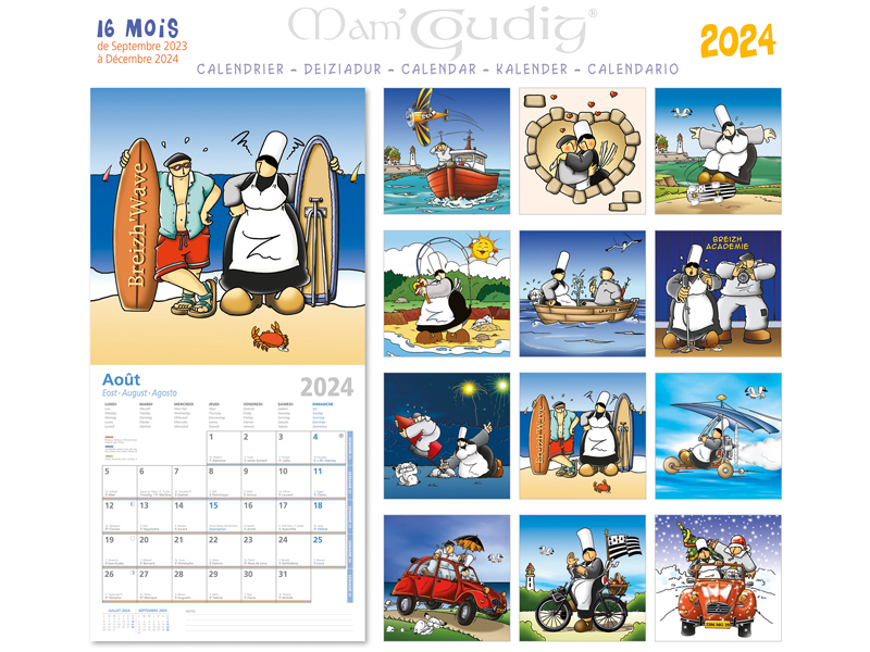 Calendrier 2023/2024 Bretagne 16 mois - 30 x 30 cm | 5 modèles au choix