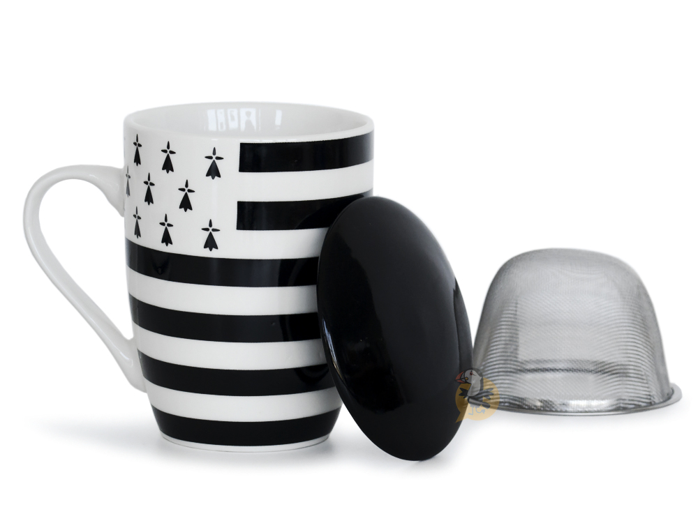 ⇒ Tisanière avec couvercle et filtre Drapeau breton - Tasse à