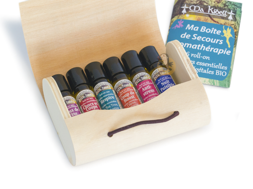 ⇒ Coffret aromathérapie - 6 roll-on aux huiles essentielles & végétales BIO