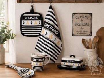 Alternative view of PROMO -30% ! Beurrier en céramique décor Bretagne - Hermines et triskell